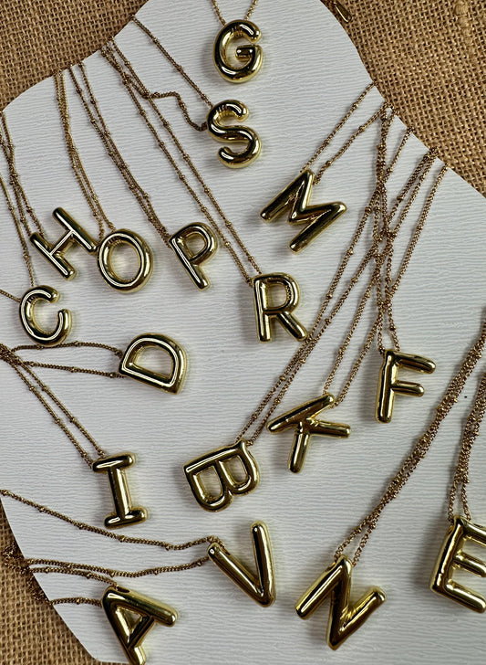 Bubble Initial Necklace